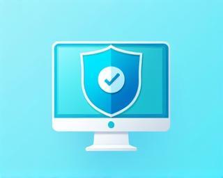 Illustration of shield protecting a computer