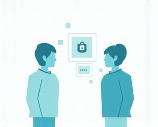 Illustration of two people discussing security plans